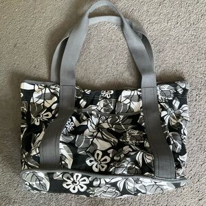 Floral Gray Tote Bag